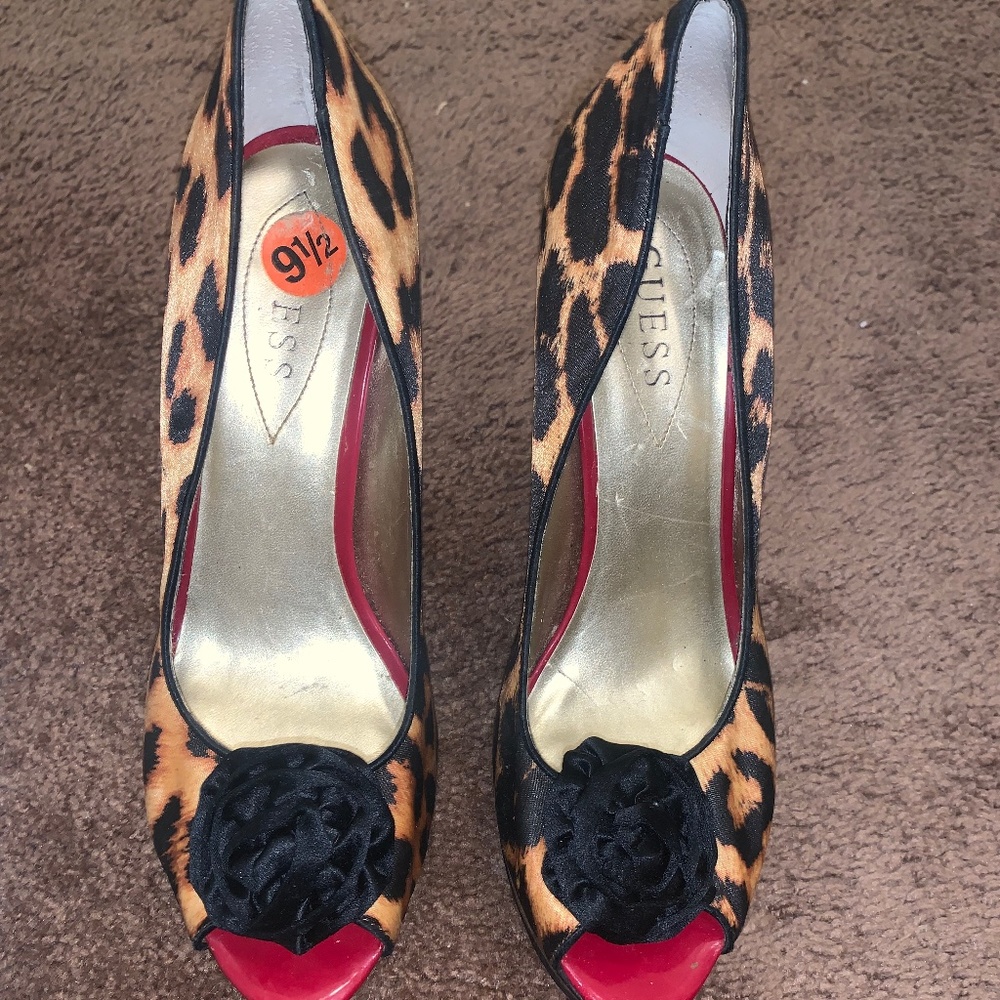 Woman’s Guess  animal print heels